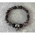 Bracelet en Obsidienne et pierre de lave