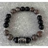 Bracelet en obsidienne et onyx mat