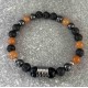 Bracelet en aventurine rouge et en pierre de lave