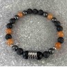 Bracelet en aventurine rouge et en pierre de lave