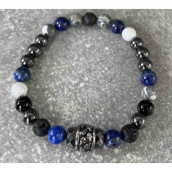 Bracelet en Hématite et Lapis Lazuli