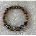 Bracelet en oeil de tigre et hématite