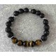 Bracelet en oeil de tigre et pierre de lave