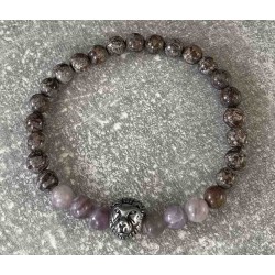 Bracelet en obsidienne et jaspe violet