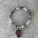 Bracelet en jaspe gris et Sardonyx
