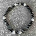Bracelet en Howlite et hématite