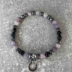 Bracelet en hématite et jaspe violet