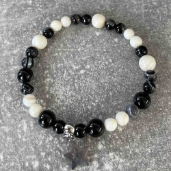 Bracelet en nacre et onyx noir