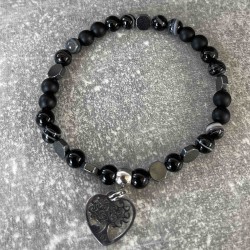 Bracelet en hématite et onyx