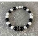 Bracelet Howlite et onyx noir