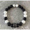 Bracelet Howlite et pierre de lave