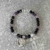 Bracelet en onyx et quartz blanc