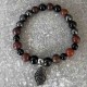 Bracelet en jaspe rouge, onyx noir et hématite