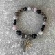 Bracelet en obsidienne, jaspe violet et onyx mat
