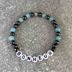 Bracelet en amazonite et hématite