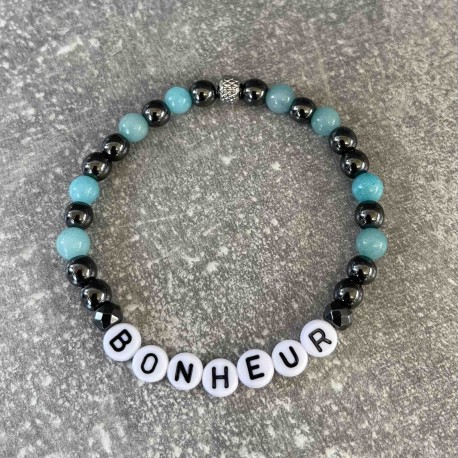 Bracelet en amazonite et hématite