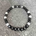 Bracelet en Howlite,jade blanc et hématite
