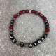 Bracelet en calcédoine rouge et hématite