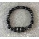 Bracelet en Larvikite, pierre de lave et hématite