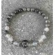 Bracelet en jaspe gris et sardonyx
