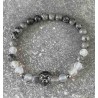 Bracelet en jaspe gris et sardonyx