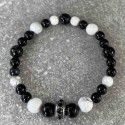 Bracelet en Howlite et onyx noir