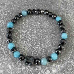 Bracelet en Hématite et amazonite