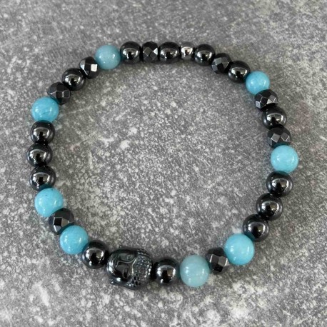 Bracelet en Hématite et amazonite