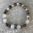 Bracelet en Saronyx et obsidienne