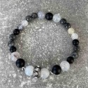 Bracelet en Sardonyx, larvikite et onyx
