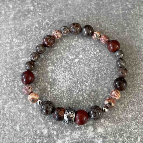 Bracelet en jaspe et obidienne