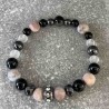 Bracelet en Hématite, quartz blanc et jaspe zèbre