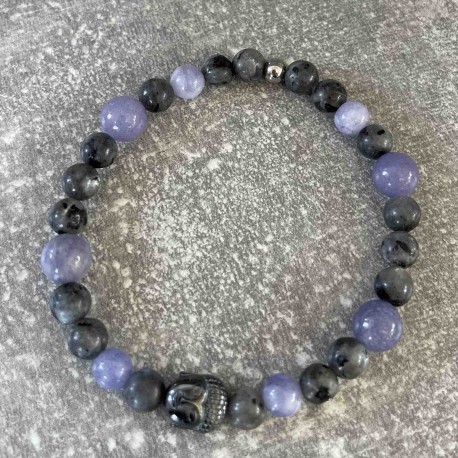 Bracelet Angélite et larvikite