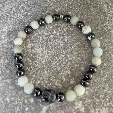 Bracelet en Hématite et amazonite