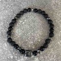 Bracelet en hématite, pierre de lave et onyx