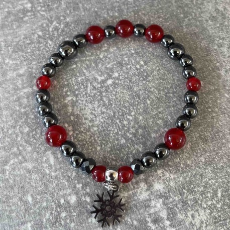 Bracelet en hématite et calcédoine