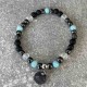 Bracelet en Pierre de lave, amazonite et quartz blanc