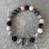 Bracelet en Hématite, jaspe zèbre et onyx