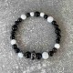 Bracelet en Howlite et onyx noir